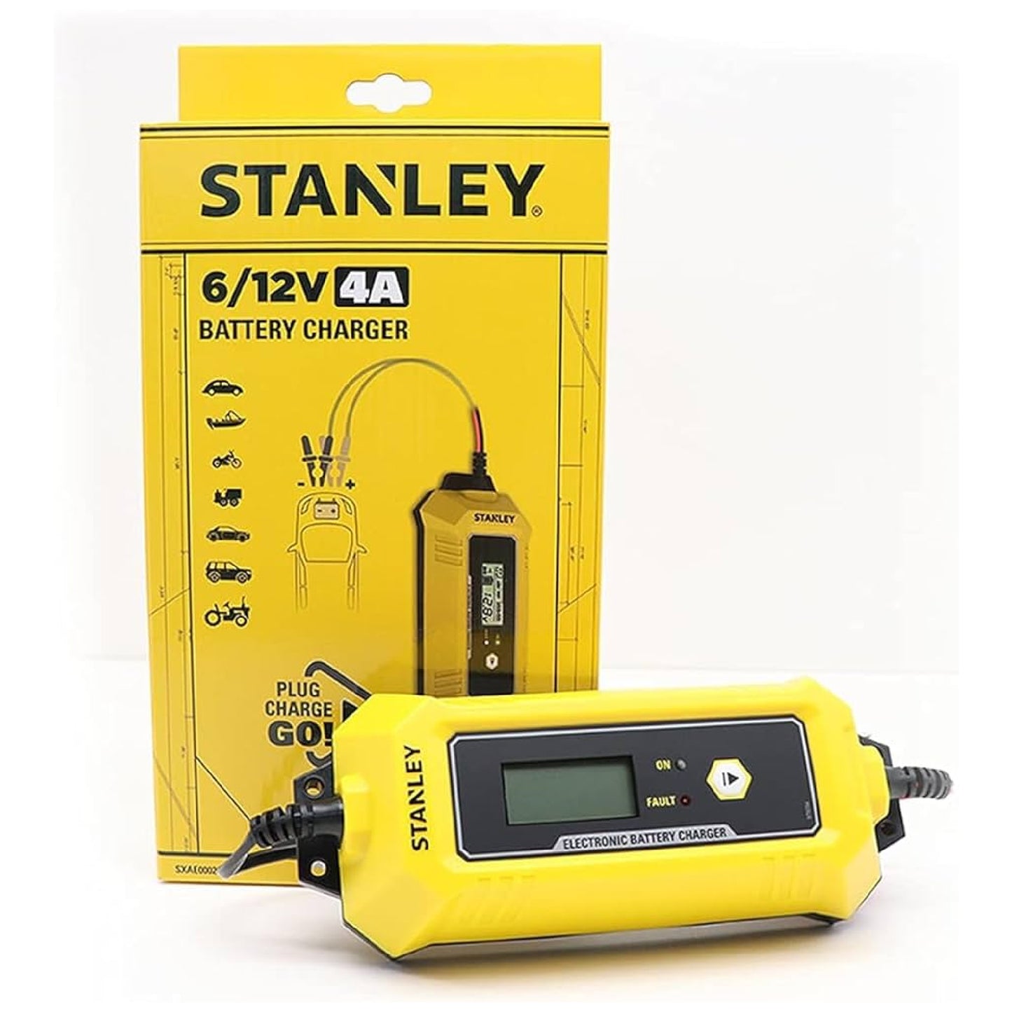 STANLEY Car Battery Charger & Maintainer for All Types of 6-12V Lead Acid Batteries Automatic 8 Stage Operation - SXAE00025GB - DIY Store