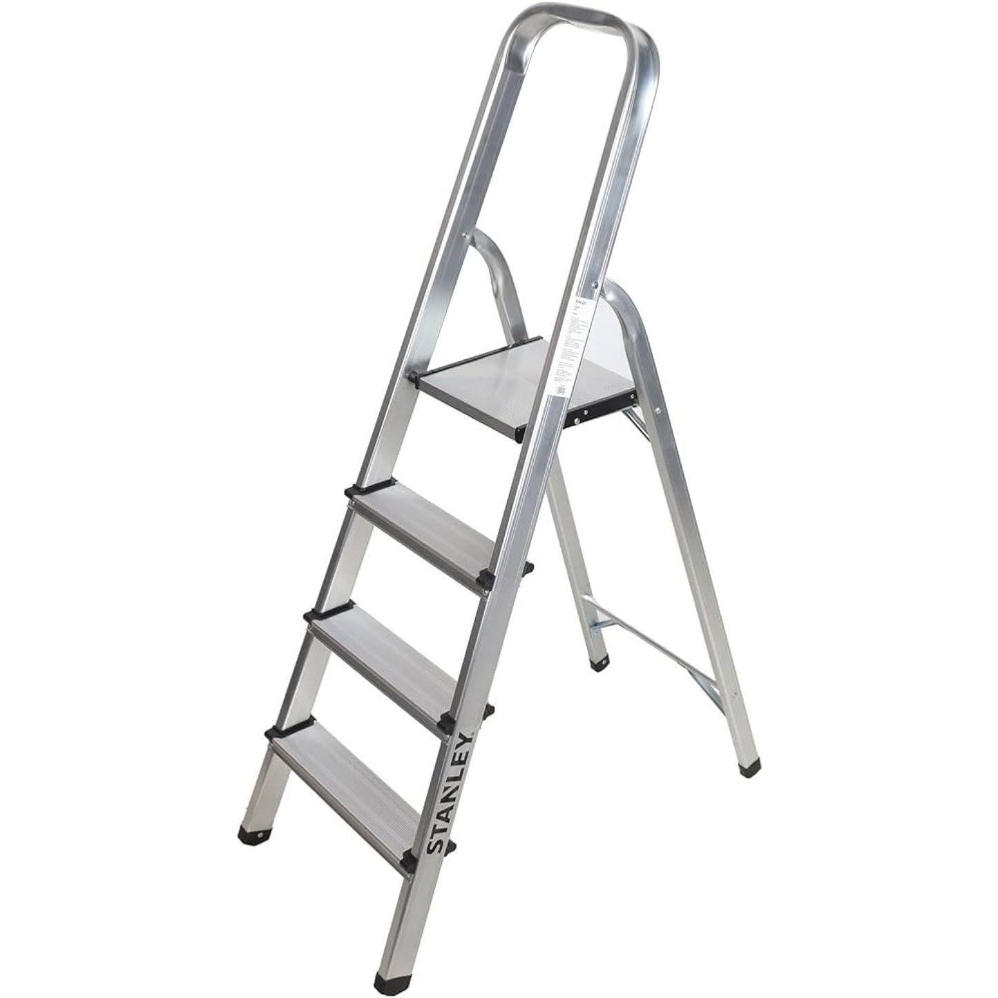 STANLEY Step Ladder 4 Steps Aluminum Ladder Anti Slip Steps Non-Slip Rubber Edge Guards 150 KG Loading Capacity EN131 Approved - DIY Store